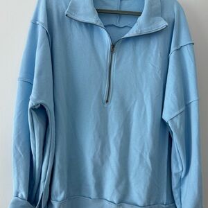 Light Blue Woman’s Quarter-Zip Sweatshirt- 2X
